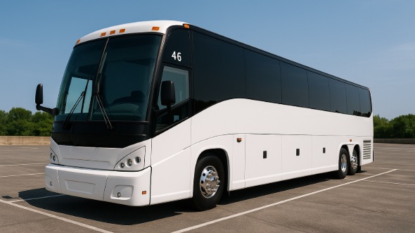 Exterior of Charter Bus Company Fond Du Lac's 54 Passenger Charter Bus in Fond Du Lac