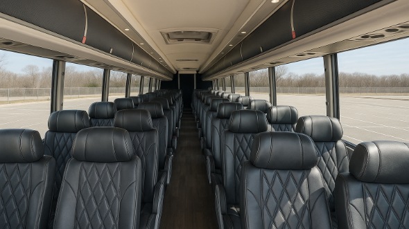 Interior of Charter Bus Company Fond Du Lac's 54 Passenger Charter Bus in Fond Du Lac