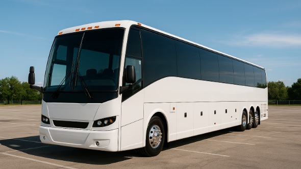 Exterior of Charter Bus Company Fond Du Lac's 55 Passenger Charter Bus in Fond Du Lac