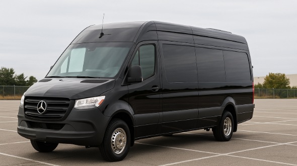 Exterior of Charter Bus Company Fond Du Lac's Sprinter Limo in Fond Du Lac